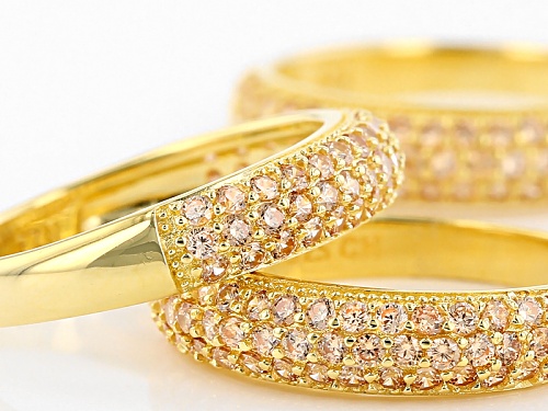 Pre-Owned Bella Luce ® 3.30ctw Champagne Diamond Simulants Eterno ™ Yellow Rings- Set Of 3 - Size 8