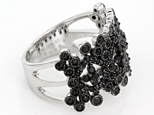 1.24ctw Mixed Round Black Spinel Sterling Silver Band Ring - Size 5