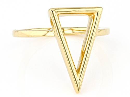 18k Yellow Gold Over Sterling Silver Triangle Ring - Size 8