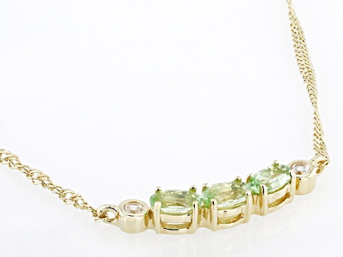 0.64ctw Tsavorite And 0.10ctw White Zircon 18k Yellow Gold Over Sterling Silver 16