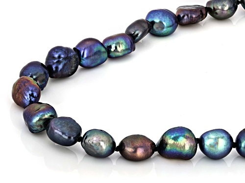 7.5mm Black Cultured Freshwater Pearl 32 Inch Endless Strand Necklace - Size 32