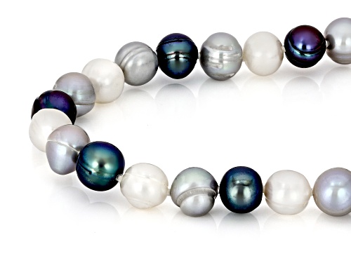 8mm Multi-Color Cultured Freshwater Pearl 34 Inch Endless Strand Necklace - Size 34