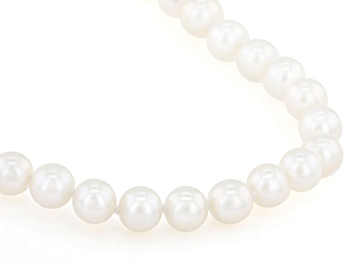 6.5mm White Cultured Freshwater Pearl Sterling Silver 18 Inch Necklace - Size 18