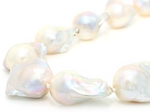 Genusis ™ 13-16mm White Cultured Freshwater Pearl Sterling Silver 18 Inch Strand Necklace - Size 18