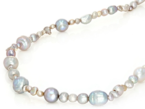 3-8mm Platinum Cultured Freshwater Pearl 36 Inch Endless Strand - Size 36
