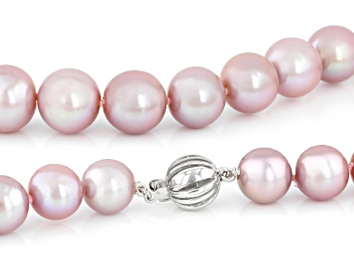 10-13mm Cultured Kasumiga Pearl Rhodium Over Sterling Silver 18 Inch Strand Necklace - Size 18