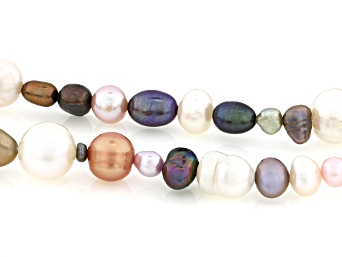 4-8mm Multi-Color Cultured Freshwater Pearl 64 Inch Endless Strand Necklace - Size 64