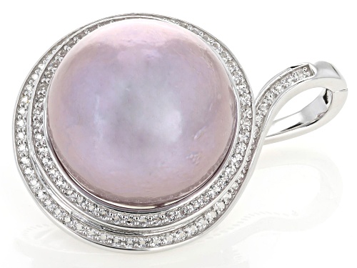 Genusis™ 16-18mm Lavender Cultured Freshwater Pearl With Topaz Rhodium Over Silver Enhancer