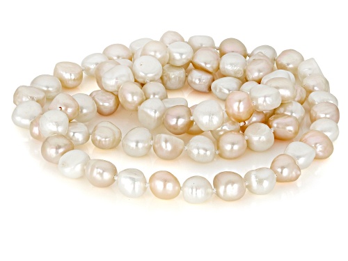 8mm Multi-Color Cultured Freshwater Pearl Endless Strand 32 Inch Necklace - Size 32