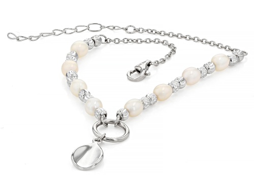 4mm White Cultured Freshwater Bitsy Pearl Sterling Silver Bracelet