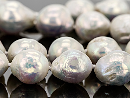 Genusis Pearls™ 12-15mm White Cultured Freshwater Pearl Silver 22
