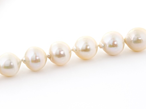 Genusis Pearls™ 11-13mm White Cultured Freshwater Pearl 14k Yellow Gold Strand Necklace - Size 20