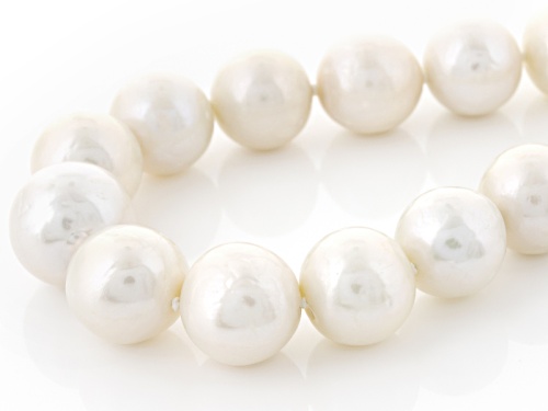 Genusis Pearls™ 11-14mm White Cultured Freshwater Pearl Rhodium Over Silver Strand Necklace - Size 20