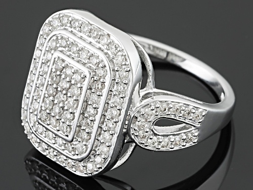 .63ctw Round White Diamond 10k White Gold Ring - Size 5