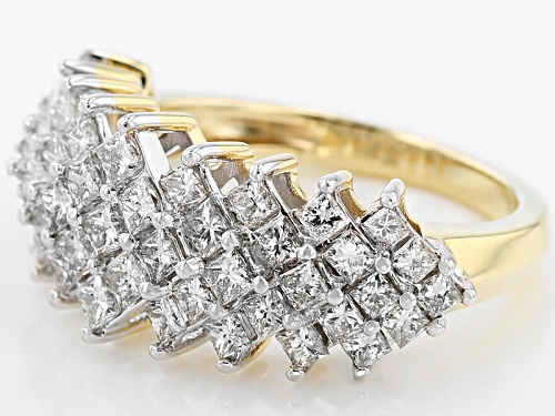 2.00ctw Princess Cut Diamond 10k Yellow Gold Ring - Size 8