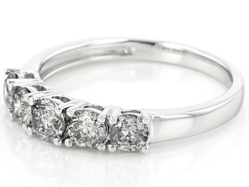 1.02ctw Round White Diamond 10k White Gold Ring - Size 5.5