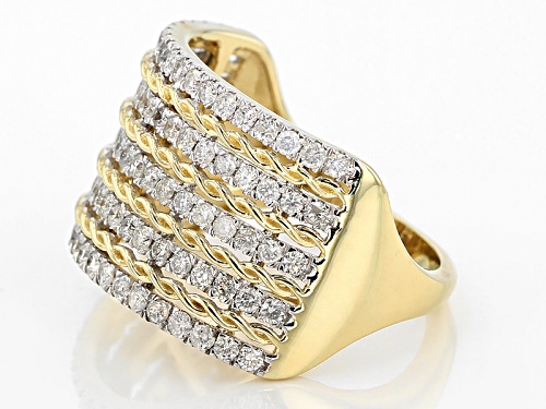 1.03ctw Round White Diamond 10k Yellow Gold Ring - Size 8
