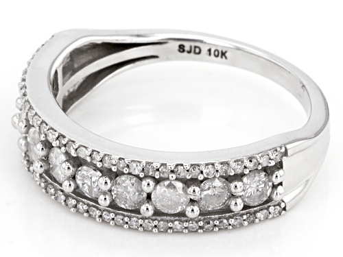 .85ctw Round White Diamond 10k White Gold Ring - Size 6