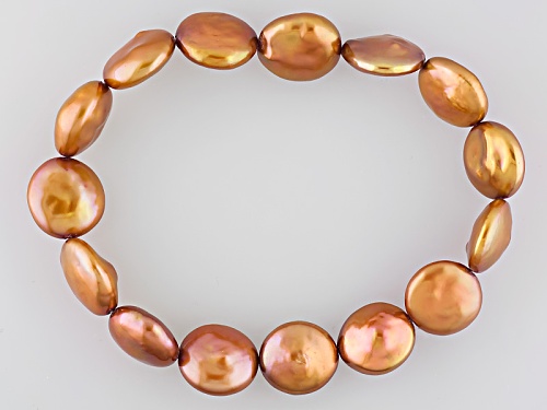 12-13mm Brown Cultured Freshwater Pearl Stretch Bracelet