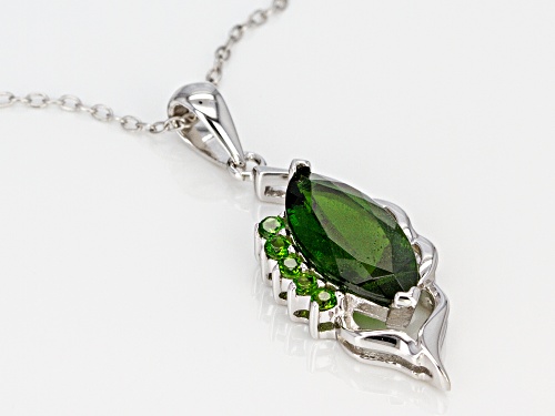 2.71CTW MIXED SHAPE RUSSIAN CHROME DIOPSIDE STERLING SILVER PENDANT WITH CHAIN