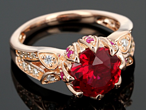 Bella Luce®3.74ctw Lab Create Ruby & White Diamond Simulant Eterno™Rose Ring - Size 5