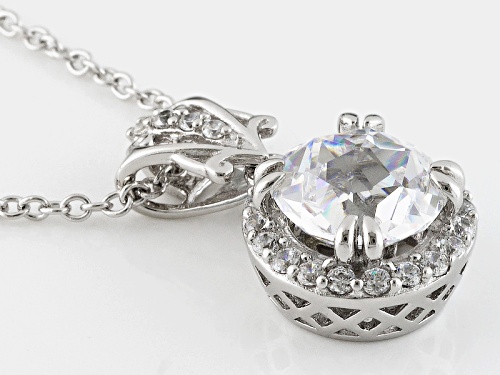 Bella Luce® 5.22ctw Diamond Simulant Rhodium Over Sterling Silver Pendant/Chain