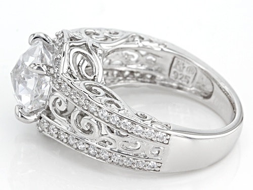 Bella Luce®5.53ctw White Diamond Simulant Rhodium Over Silver Ring - Size 8
