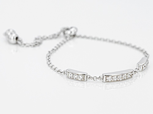 Bella Luce® .88ctw Diamond Simulant Rhodium Over Silver Adjustable Bracelet