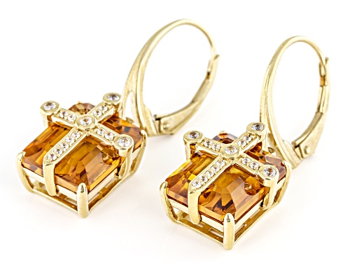Rachel Roy Jewelry, 10.05ctw Golden Citrine & Zircon 18k Gold Over Silver Cross Earrings