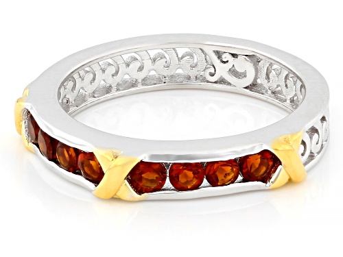 0.47ctw Madeira Citrine Rhodium and 18k Yellow Gold Over Sterling Silver Two-Tone Ring - Size 8