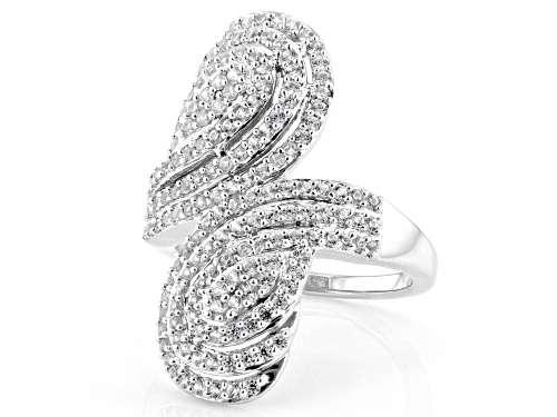 1.28ctw White Zircon Rhodium Over Sterling Silver Ring - Size 6