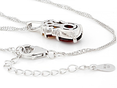 1.98ct Vermelho Garnet™ with 0.57ctw Citrine & Madeira Citrine Rhodium Over Silver Pendant/Chain