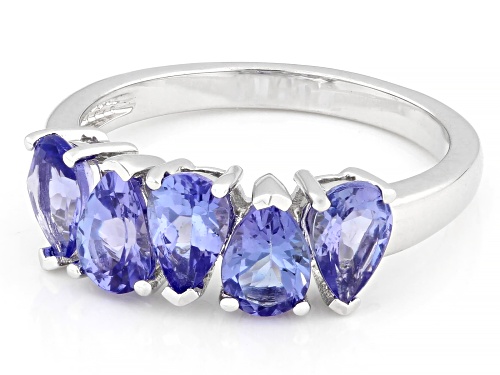1.55ctw Tanzanite Rhodium Over Sterling Silver Ring - Size 9