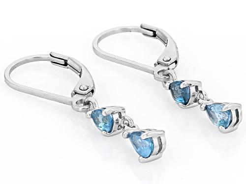 0.50ctw Ofiki Nigerian Aquamarine Rhodium Over Sterling Silver Earrings