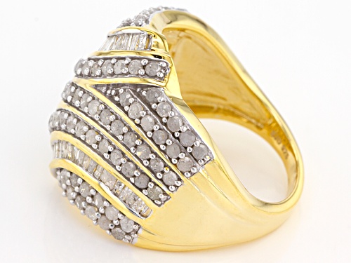 Engild™ 1.75ctw Round And Baguette White Diamond 14k Yellow Gold Over Sterling Silver Ring - Size 6