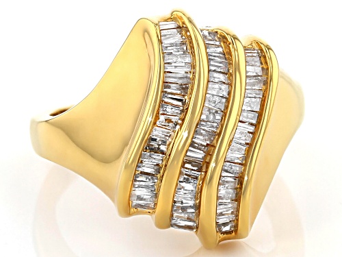 Engild™ 0.60ctw Baguette White Diamond 14k Yellow Gold Over Sterling Silver Cocktail Ring - Size 6