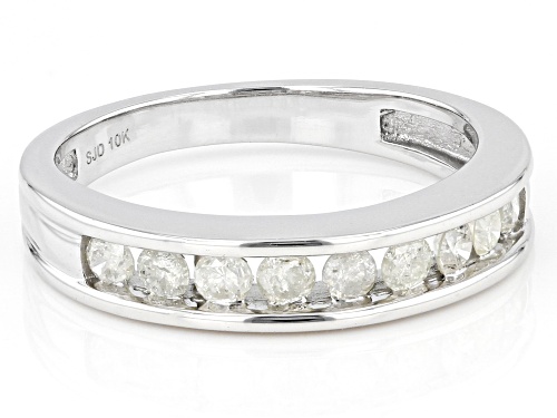 0.50ctw Round White Diamond 10k White Gold Band Ring - Size 7
