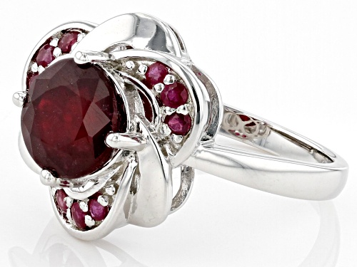 2.41ctw Mahaleo® Ruby Rhodium Over Sterling Silver Ring - Size 9