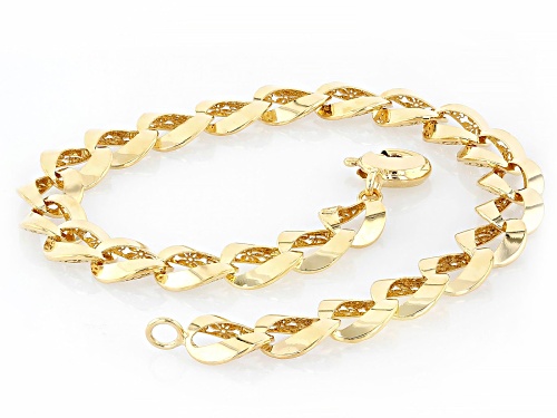 Stefano Oro® 14k Yellow Gold Fiori Ricami Reversible Grumetta Bracelet - Size 7.5