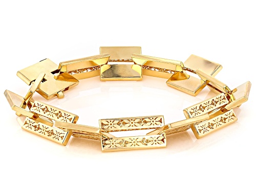 Stefano Oro® 14k Yellow Gold Fiori Ricami Castello Interlocking Link Bracelet - Size 8.25