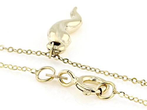 Stefano Oro® 14k Yellow Gold Italian Horn Pendant with Chain
