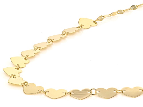 Stefano Oro® 14k Yellow Gold Line of Hearts Necklace - Size 18