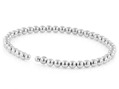 Stefano Oro® 14k White Gold 4mm Bead Bangle