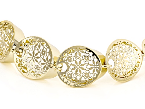 Stefano Oro® 14k Yellow Gold Flower Ricami Drops Bracelet - Size 7.5