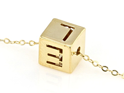 Stefano Oro® 14k Yellow Gold Love Script Cube 18