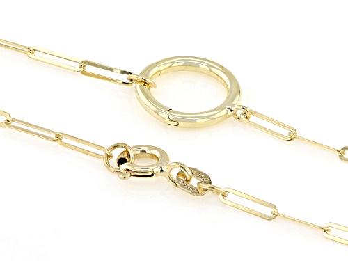 Stefano Oro® 14k Yellow Gold 1.85mm O-Ring Charm Holder Paperclip 18