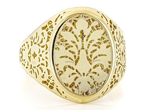 Stefano Oro® 14k Yellow Gold Damascato Ricami Signet Ring - Size 7