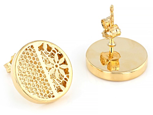 Stefano Oro® 14k Yellow Gold Ricami Button Earrings