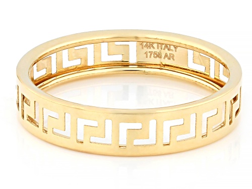 Stefano Oro® 14k Yellow Gold 4.3mm Greek Key Cut-Out Ring - Size 7