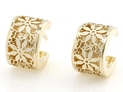 Stefano Oro® 14k Yellow Gold Ricami J-Hoop Earrings